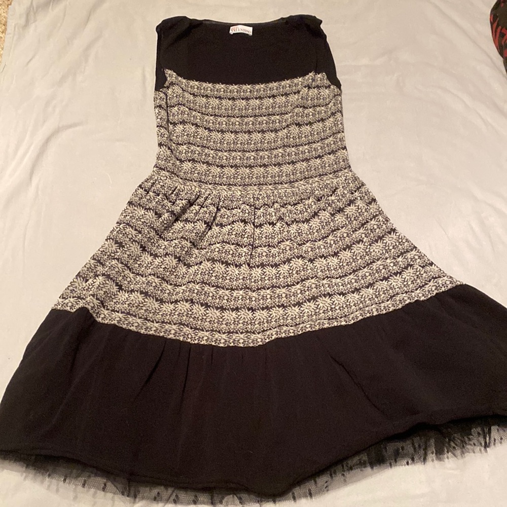 Red Valentino black cream floral undercoat dress size M